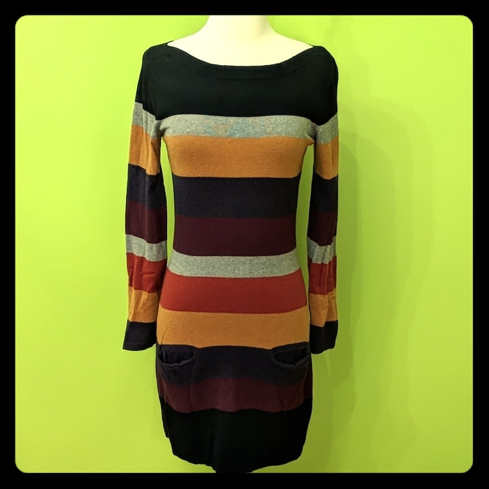Striped Bodycon Sweater Dress